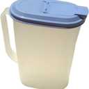Tupperware 2 Quart Refrigerator Pitcher Slim Line Sheer with Blue Seal