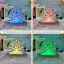 16 LED Light Display Stand Base for 3D Crystal Glass Art,Holiday Casual Atmosphere Ornament Lamp- 6 Inch Rectangular Illuminated Holder Colorful Lights (silver)