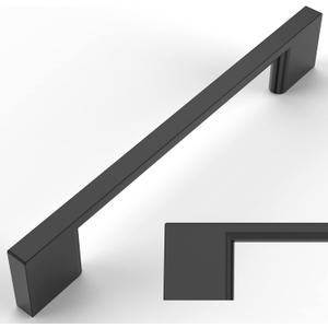 Amerdeco 10 Pack Matte Black Cabinet Pulls 5 Inch(128MM) Hole Centers Kitchen Cabinet Handles Cabinet Hardware Kitchen Handles for Cabinets Cupboard Handles Drawer Pulls ZH0060