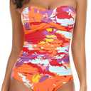 RELLECIGA Women's Strapless One Piece Swimsuit Size L