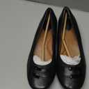 Clark’s Concert Choir Women’s Black Leather Ballet Flat Shoes, Size 9