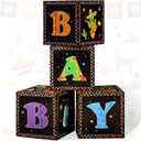 Eersida 4 Pcs Mexican Fiesta Baby Shower Decoration Baby Boxes with Letter Taco Decoration for Mexican Birthday Party Supplies