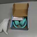 Kids Headphones, AILIHEN I35 On-Ear Headphones for School, 93dB HD Mic Stereo Headphone for Kid Girls Children, Foldable Wired 3.5mm for Chromebook, Laptop, Computer, Tablet (Green Purple)