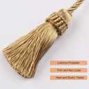 Curtain Tiebacks Handmade Decorative Curtain Holdbacks Rope with Tassel (Gold, 6P)
