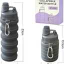 Collapsible Water Bottles Travel water bottle Sports Portable Sport Water Bottle Reusable Water Bottles comes with mountaineering Buckle 500ml silicone Water-proof camping water bottle