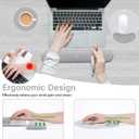 MOSISO Wrist Rest Support for Mouse Pad&Keyboard Set, Circle Curved Ergonomic Mousepad&Coaster Non-Slip Base Home/Office Pain Relief&Easy Typing Pad with Soft Cloth&Silicone Lining, Gray