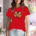 Valentines Shirts for Women Valentines Day Tshirts Valentine Day Lover Tee Tops (Red, M)