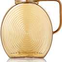 77oz Large Glass Water Pitcher with Gold Lid for Fridge Wide Handle Coffee Carafe for Party Water Jug Lemonade Iced Tea Jug Juice Sun Tea Jar for Drinks 2.2L (Clear)