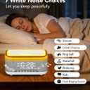 Bluetooth Speaker with Wireless Charging, Alarm Clock Radio for Bedrooms 6 in 1 Dimmable Digital Clock with FM Radio White Noise Charging Station RGB LED Night Light for iPhone Samsung
