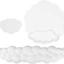 JIKIOU Cloud Mouse Pads, Exquisite Leather Mouse Pads Wrist Support, Comfortable Memory Foam Wrist Rest for Computer Laptop Mac Gaming Office and Pain Relief White