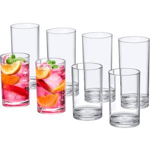 Amazing Abby - Probity - 10-Ounce and 16-Ounce Plastic Tumblers (Set of 8), Plastic Drinking Glasses, Reusable Plastic Cups, BPA-Free, Shatter-Proof, Dishwasher-Safe (Made of Plastic, NOT Glass) Amazing Abby - Probity - 10-Ounce and 16-Ounce Plastic Tumblers (Set of 8), Plastic Drinking Glasses, Reusable Plastic Cups, BPA-Free, Shatter-Proof, Dishwasher-Safe (Made of Plastic, NOT Glass)