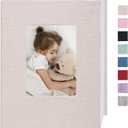 Cherrich Small Photo Album 4x6 200 Pockets Linen Cover Picture Book Holds 4x6 Photos for Wedding, Baby, Family, Graduation (White)