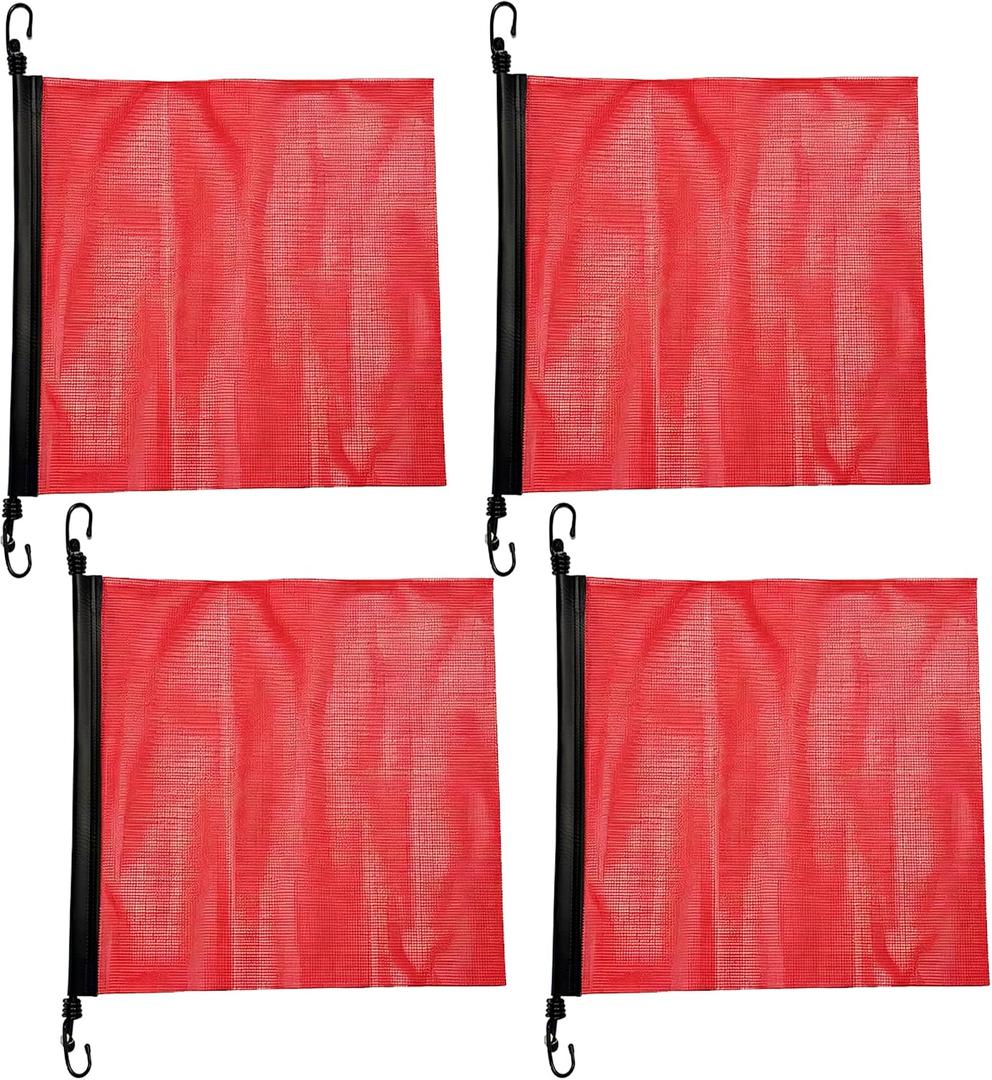 Oversize Load Signs for Trucks, Red Flag for Truck Loads, 4 Pack Heavy Duty Mesh Wide Load Banner,