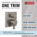 Delta Faucet Ara 17 Series 6-Setting Integrated Diverter Valve Trim Kit, Brushed Nickel Diverter Valve Trim Kit, Shower Trim Kit, Stainless T27967-SS (Valve Not Included)