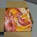 HDFK Pizza Blanket for Kids Double Sided Adult Size Red Pepperoni Realistic Food Fleece Cheese Fluffy Throw Blankets Flannel Funny Novelty Present 60 inches Round Lightweight White Elephant Christmas