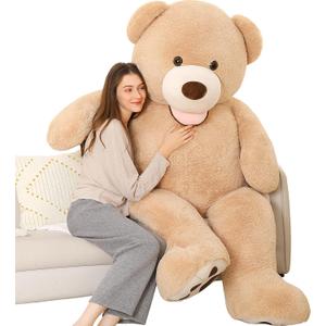 MorisMos Giant Teddy Bear Plush 5ft, Life Size Huge Brown Teddy Bears for Girlfriend Boyfriend, 5 Foot Large Big Stuffed Animal Gifts for Lover on Valentines, Anniversary, Birthday