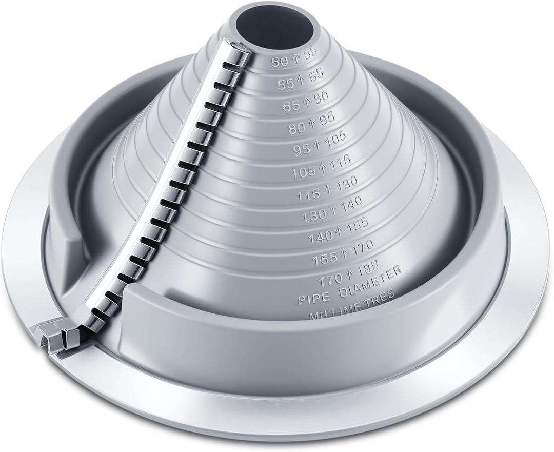 1 Pack #2 Epdm Roof Pipe Flashing Boots 2" - 7-1/4" Pipe Flexible Metal Roof Vent Pipes Flashing, Retrofit Roofs Jack Boot with Aluminum Base for Metal Roofs Repair