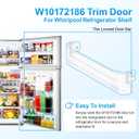 UPGRADED WPW10183971 W10172186 Refrigerator Door Shelf Bin Compatible with Whirlpool Refrigerator Shelf Replacement Part W10183971 Door Shelf Bar Kenmore Fridge Door Shelf Replacement Bottom Door Trim