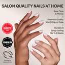 Glamnetic Press On Nails - White Swan | Opaque Classic Off White Short Oval Fake Nails, Salon Quality | 15 Sizes - 30 Nail Kit with Glue