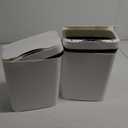 2 Pack 2.7 Gal Bathroom Trash Can with Lid, Automatic Trash Can Small Smart Garbage Can Touchless, Slim Motion Sensor Waterproof Plastic Trash Bins for Bedroom Office Kitchen Toilet (White)