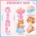 2 Sets Baby Shower Plastic Yard Sign with Stakes Gender Reveal Outdoor Decorations Pink Bear Girl Lawn Sign Newborn Welcome Sign for Girl Gender Reveal Party Supplies