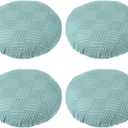 PATIKIL Stool Covers Round, 4 Pcs Elastic Bar Stool Covers Washable Stool Cushion Slipcover Stretchy Bar Chair Seat Cover for 11-14 Inch Chair, Light Blue