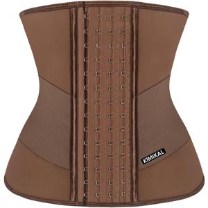 KIMIKAL Women Waist Trainer Corset Belt: Under Clothes Sport Tummy Control Long Torso Shapewear (Medium, Brown)