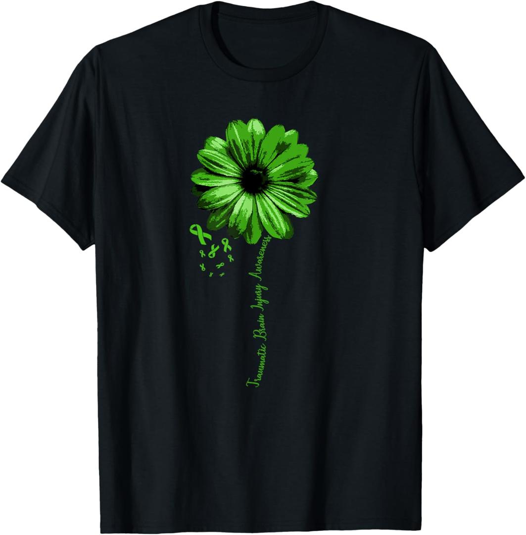 Traumatic Brain Injury Awareness Tshirt Warrior Green Ribbon T-Shirt XS