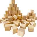 Unfinished Wooden Cubes, Pack of 50 Wood Blocks for Crafting, 1 Inch Wood Square Blocks for Crafts Making & DIY Projects & Decor