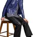 Tribal Women's Womens Fashion Button Front Jacket (Blue, XL)