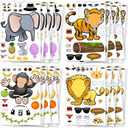 Safari Animals Stickers - 24-Pack Make Your Own Stickers for Kids - Assorted, Multicolor, Waterproof Paper, Screen-Time Alternative, Creative Party Favors, Ages 3+, Unisex