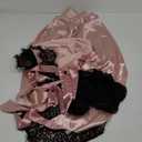 WDIRARA Women' Silk Satin Pajamas Set 4pcs Lingerie Floral Lace Cami Sleepwear with Robe (5X-Large Plus, Pink)