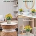 2 Pack Small Fake Plants Potted Artificial Plants Artificial Flowers Potted Faux Flower Daisy with Eucalyptus Leaves for Home Decor Office Room Farmhouse Indoor Table Bathroom DecorYellow