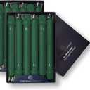Colonial Candle Unscented Taper Candle, Classic Collection, Evergreen, 8 In, Pack of 12 - Up to 6 Hours Burn