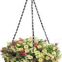 Kingbuy 10 Inch Metal Hanging Planter Basket with Coconut Liner Wire Plant Holder Watering Flower Baskets Round Pot Hanger Garden Decoration for Indoor Outdoor