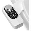 SAMODRA Non-Electric Bidet - Self Cleaning Dual Nozzle (Frontal and Rear Wash) Fresh Water Bidet Toilet Seat Attachment with Independent Adjustable Water Pressure (Classic Black/Silver)