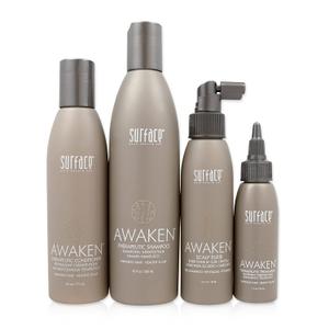 Surface Hair - Awaken Kit: Shampoo, Conditioner, Scalp Elixir and Therapeutic Treatment - for Thinning Hair, Hair Loss and Thickening (4 Piece Set)
