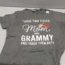 I Have Two Titles Mom and Grammy Shirt Women Mothers Day T-Shirt Grey, L
