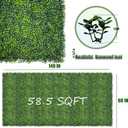 Artificial Boxwood Roll Panels: 60"x 140"(58.5 SQFT) UV-Anti Faux Ivy Leaves Grass Wall for Patio Balcony Privacy, Garden, Backyard Greenery Wall Backdrop and Fence Decor
