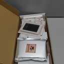 Pet Paw Print Frame Kit with Inkless Pad & Air-Dry Clay, Wooden Memorial Keepsake with Plexiglass for Dog & Cat (Brown)