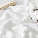 Bedsure 100% Cotton Blanket King Size for Bed - Cozy Soft Lightweight and Breathable, Basket Waffle Weave Blanket for Summer, Home Decor Gift for Women, White, 108x90 inches