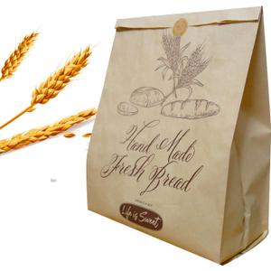 50 Pack 13.8 X 9.5 Inch Kraft Paper Bread Bags for Homemade Bread, Large Paper Bakery Bags with 50 Stickers, Eco Friendly Packaging Storage Loaf Bags for Food Storage