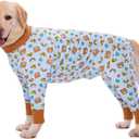 Dog Recovery Suit After Surgery Female Male, Medium Large Dog Neuter Shirt Cone Alternatives Prevent Licking Surgical Onesies (Brea, 3XL) (Brown Bear)