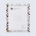 Handicrafts Home 8x10 Picture Frame, Wall & Tabletop Dcor, Handmade Pearlescent Barley Pattern, Vintage & Elegant Mother of Pearl Picture Frames for Living Room, Office & Home Decor  White & Black