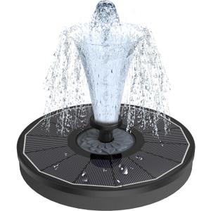 Yzert Solar Fountain for Bird Bath Direct Sunlight High Efficiency 3.5W Glass Panel Solar Water Fountain Outdoor Garden Flower (Black)