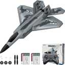 HAWK'S WORK 2 CH RC Airplane, F-22 Plane Ready to Fly, 2.4GHz Remote Control, Easy to Fly RC Glider for Kids & Beginners