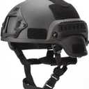 MICH Airsoft Helmet with Side Rails and NVG Mounts for Outdoor Activities Such As Airsoft, Paintball, CS Games, Etc. (BK)