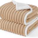 Bedsure Waterproof Dog Blankets for Large Dogs - Soft Puppy Cat Blanket Corduroy Fleece for Couch Protector Washable, Cozy Calming Reversible Furniture Protection for Pet,40"x50", Tuscan Beige