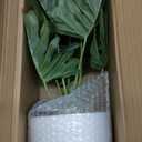 Briful 18'' Tall Artificial Monstera Plant for Home Decor - Indoor Potted Faux Greenery in White Pot for Bathroom Kitchen Decorations