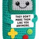 Funny Gamer Gifts for Men, Happy Birthday Gift for Dad Boy Friend Uncle Brother, for Women Men, Birthday Decorations, Positive Handmade Crochet Gifts for Gamer